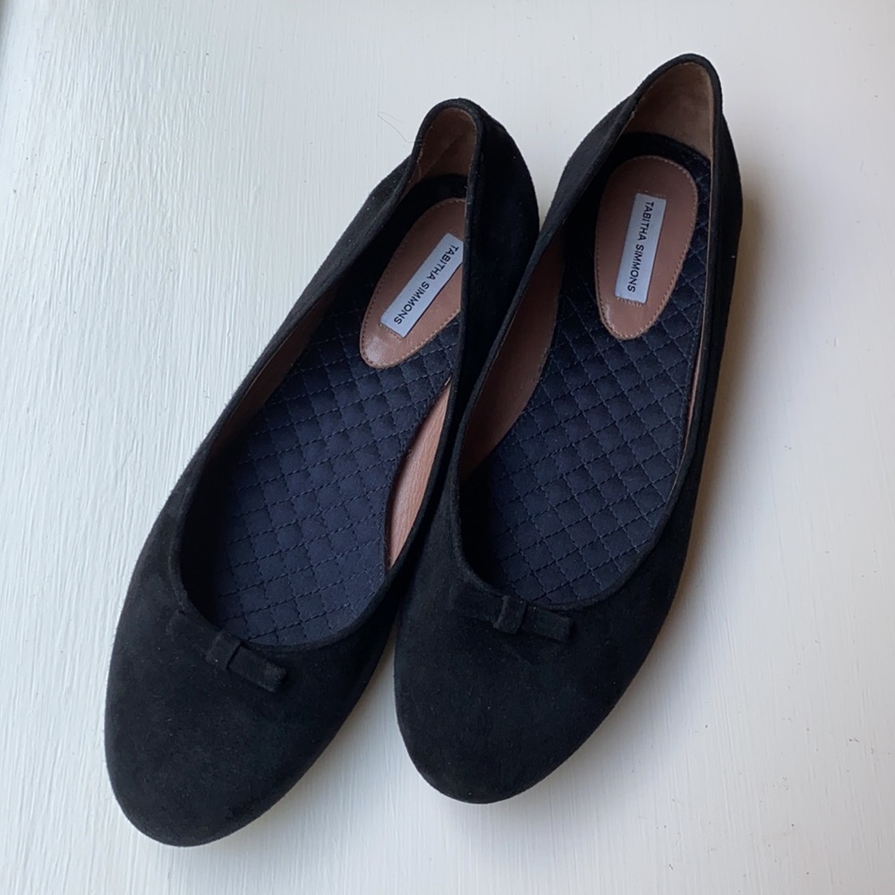 Tabitha Simmons Black Suede Ballet Flats - Size 40.5